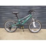 Duel Mellacoy child's full-suspension green mountain bike