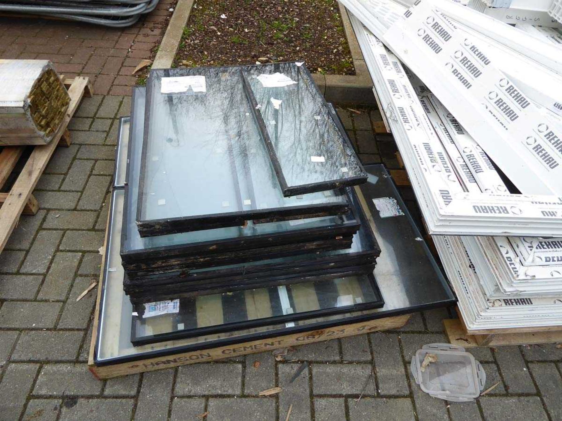 Four pallets containing various windows, glazed and unglazed, including roof window - Image 2 of 6