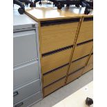 Light oak four drawer office filing cabinet
