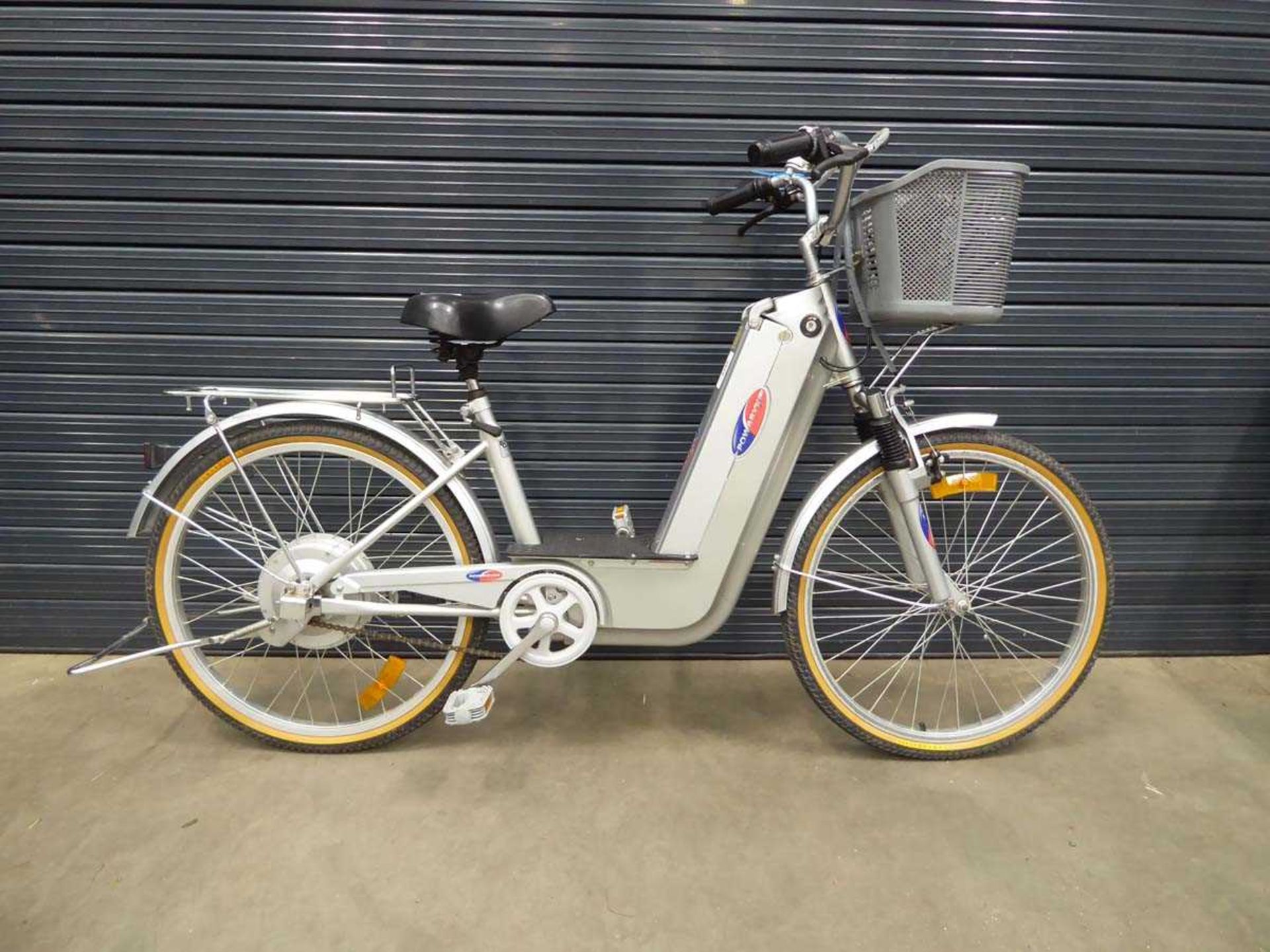 +VAT Electric Powabyke silver shopper bike