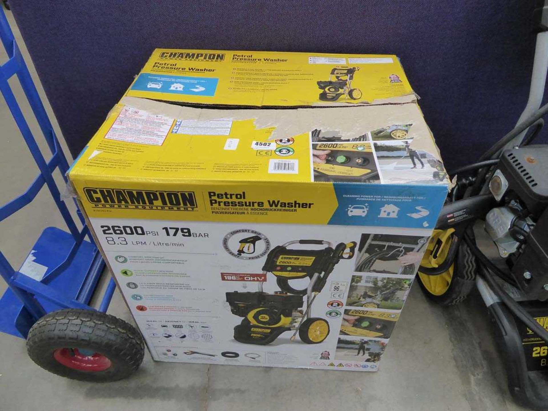 Champion boxed petrol powered pressure washer