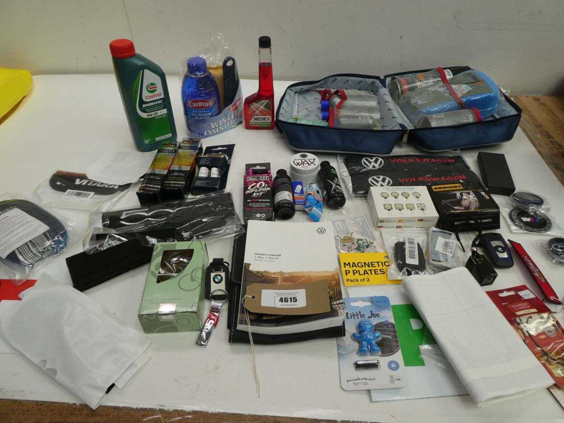 +VAT Castrol oil, Redex, Screen wash, car cleaning kit, VW manual, stickers, badges, air