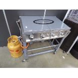 Lousiana Grills stainless steel gas powered BBQ on trolley