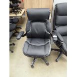 +VAT High backed office swivel armchair in black on black base