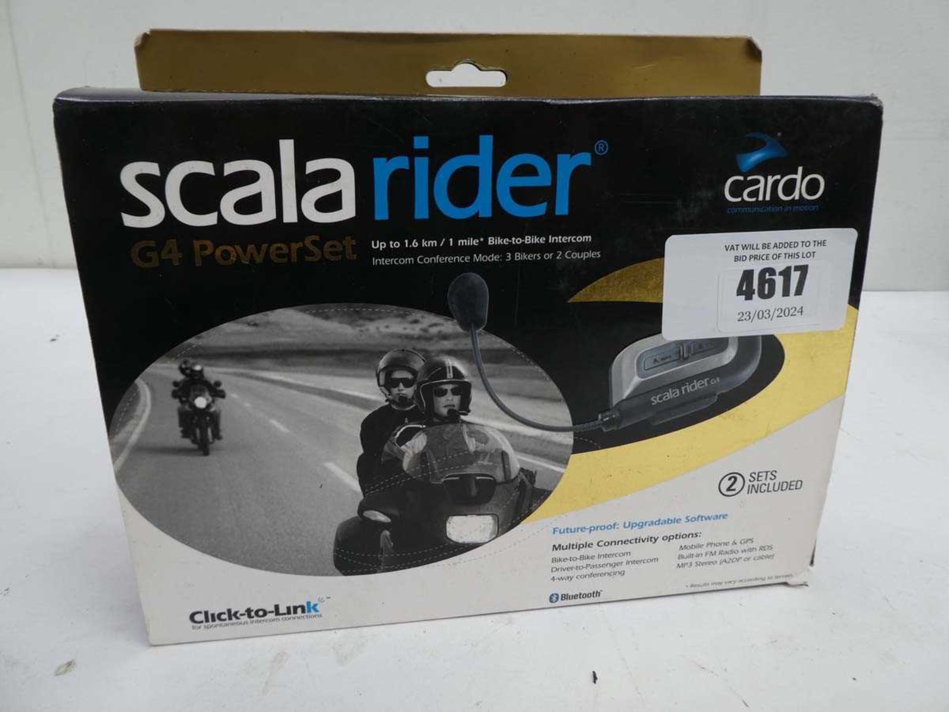 +VAT Cardo Scala Rider G4 powerset motorbike intercom set