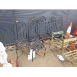 6 wrought iron garden chairs in black