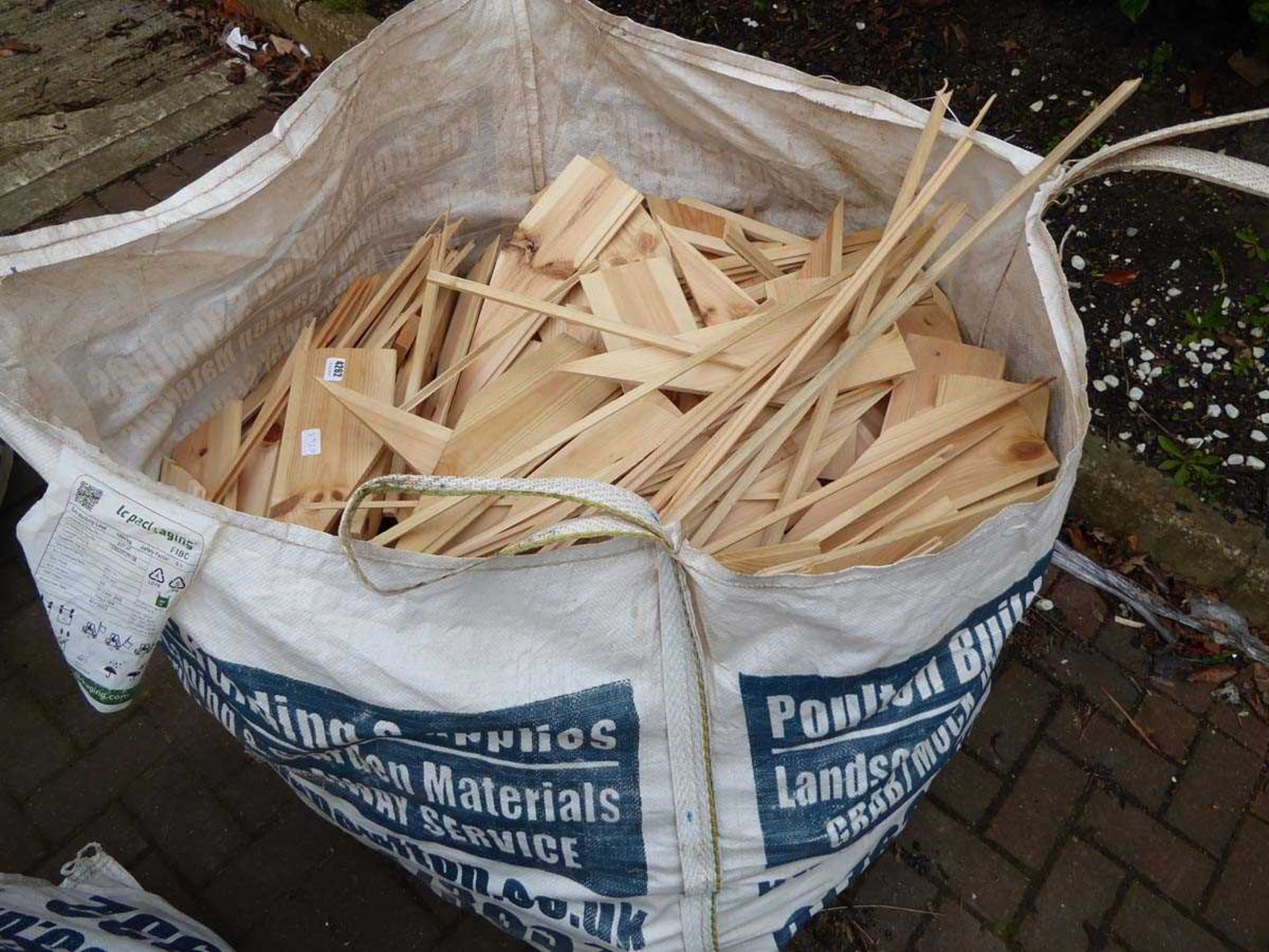 Dumpy bag of pine offcuts