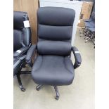 +VAT High backed office swivel armchair in black on black base