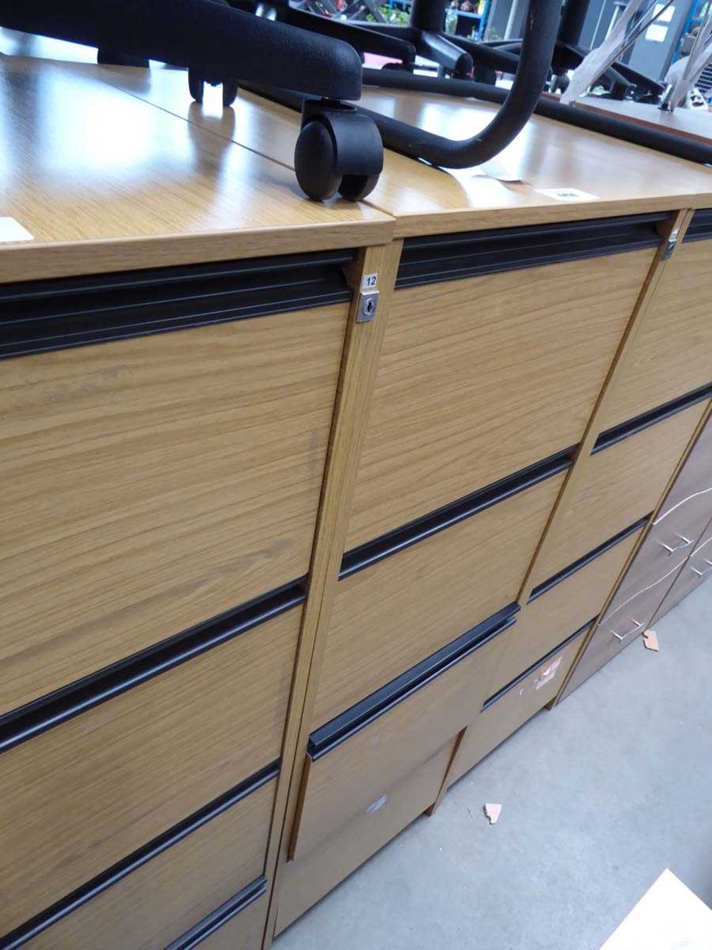 Light oak four drawer office filing cabinet
