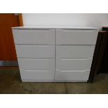 White painted modern chest of 8 drawers