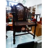(3) Armchair with wicker seat and back