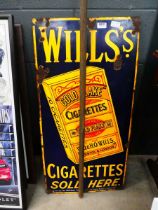 Wills's Gold Flake enamelled cigarette sign