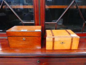 Georgian tea caddy plus a Victorian trinket box