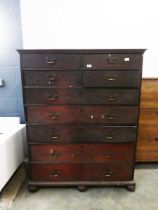 Victorian oak chest on chest