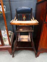 Victorian metamorphic child's high chair