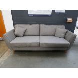 (9) Grey fabric 3-seater sofa