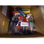 Box containing various model railway and other items