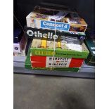 Selection of board games in boxes inc, Monopoly, Cluedo and Connect 4