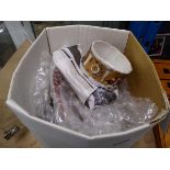 Box containing various crockery and other items