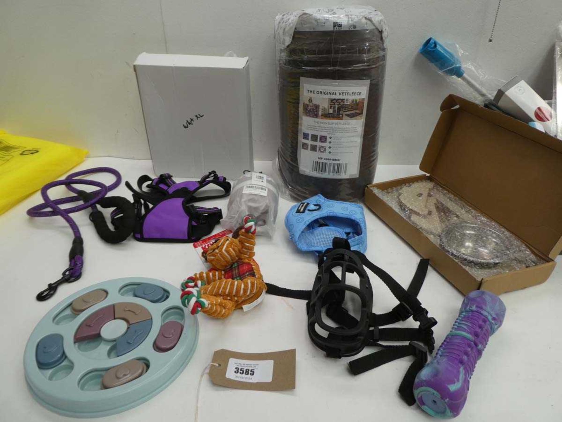 +VAT Large roll of Vet fleece, dog muzzle, harness, lead, toys, boredom breaker etc