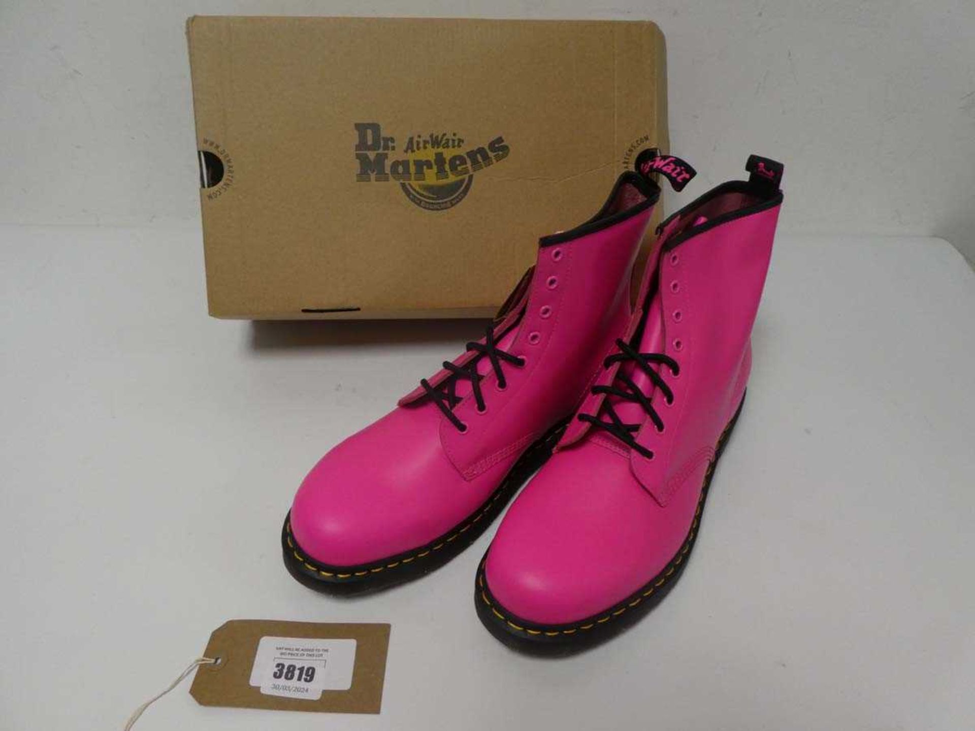 +VAT 1 x Dr. Martens hot pink boots, UK 13