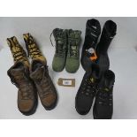 +VAT Bundle of men's outdoor boots of various styles and sizes, new and used, includes-