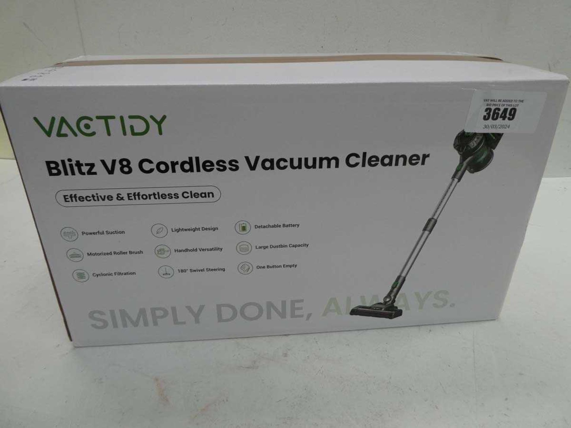 +VAT Vactidy Blitz V8 cordless vacuum cleaner