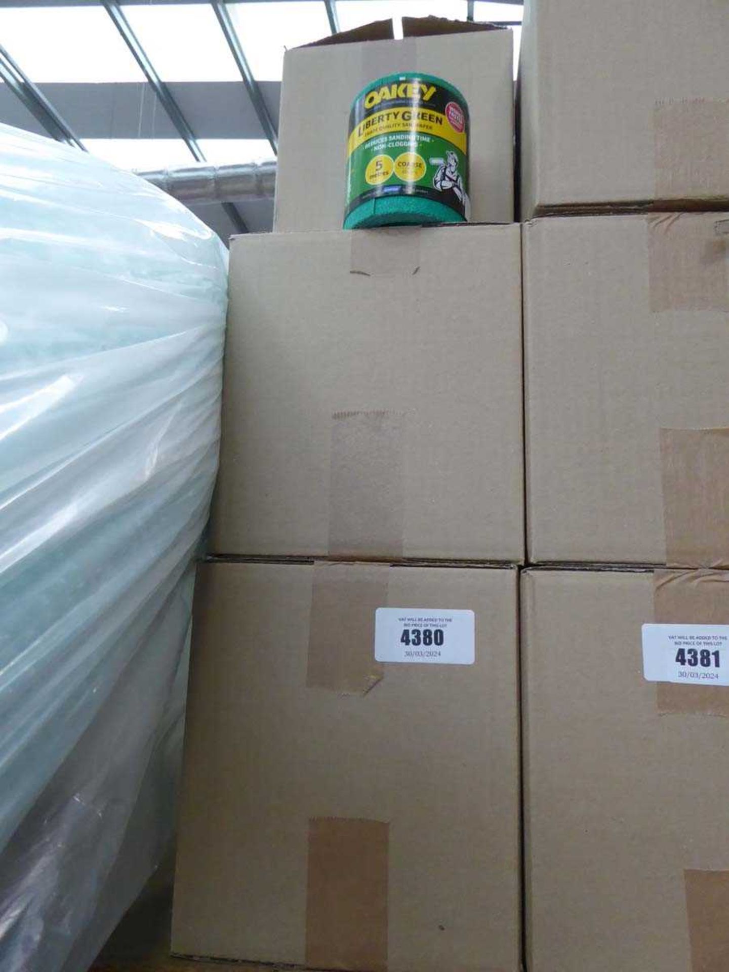 +VAT 3 boxes of Okaey Liberty green 115 5m 60grit sanding rolls