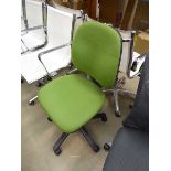 Green cloth swivel chair