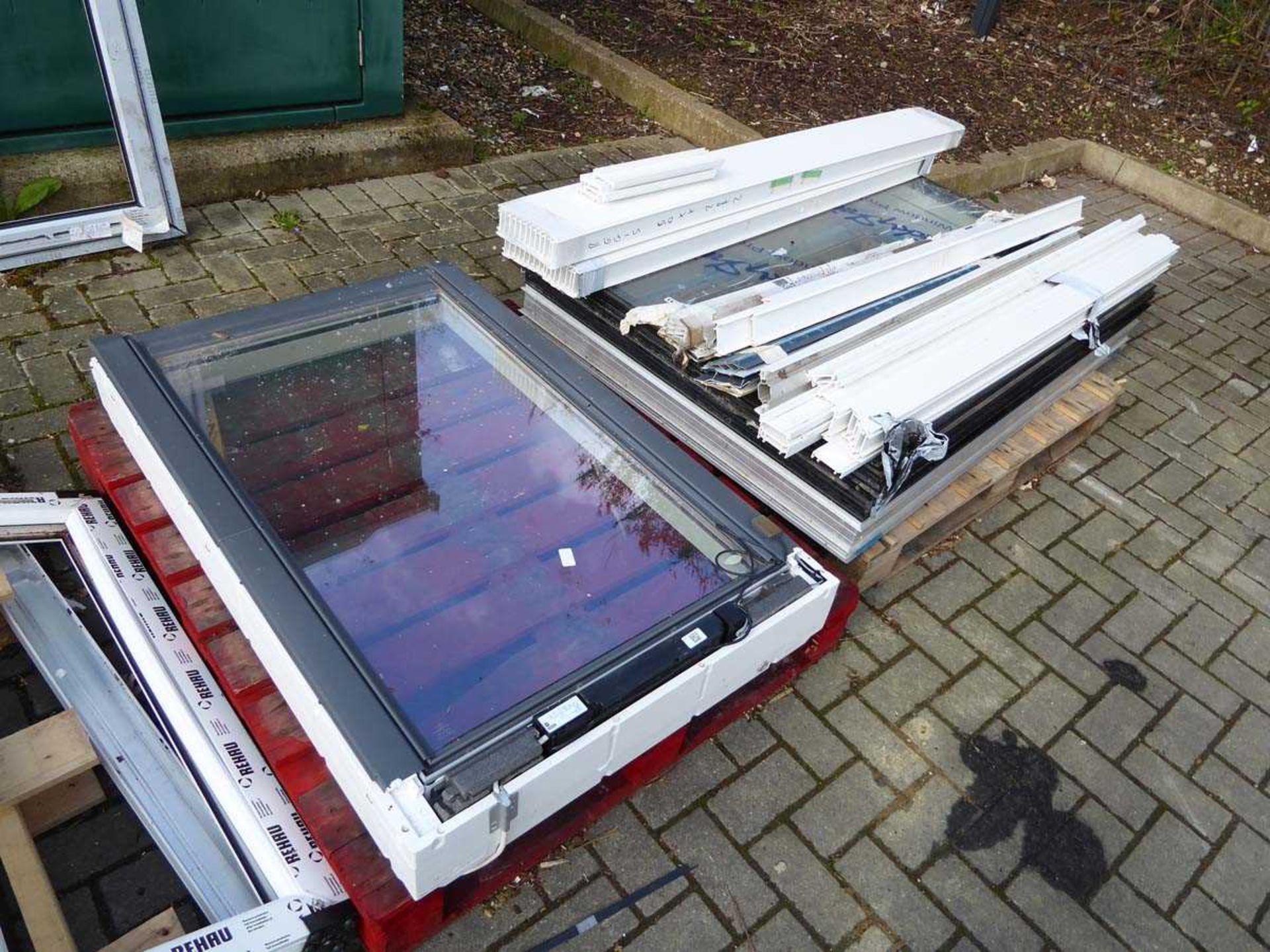 Four pallets containing various windows, glazed and unglazed, including roof window - Image 4 of 7