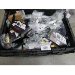 +VAT Large box containing door locks, hinges, mouse traps, brackets, fixings, chain and hardware
