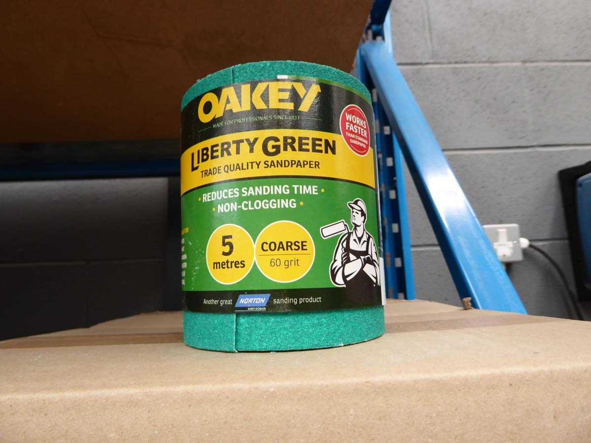+VAT 2 boxes of Oakley liberty green 115 x 5m 60 grit sanding rolls - Image 2 of 2