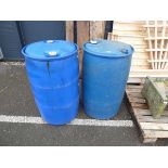 2 x plastic barrels