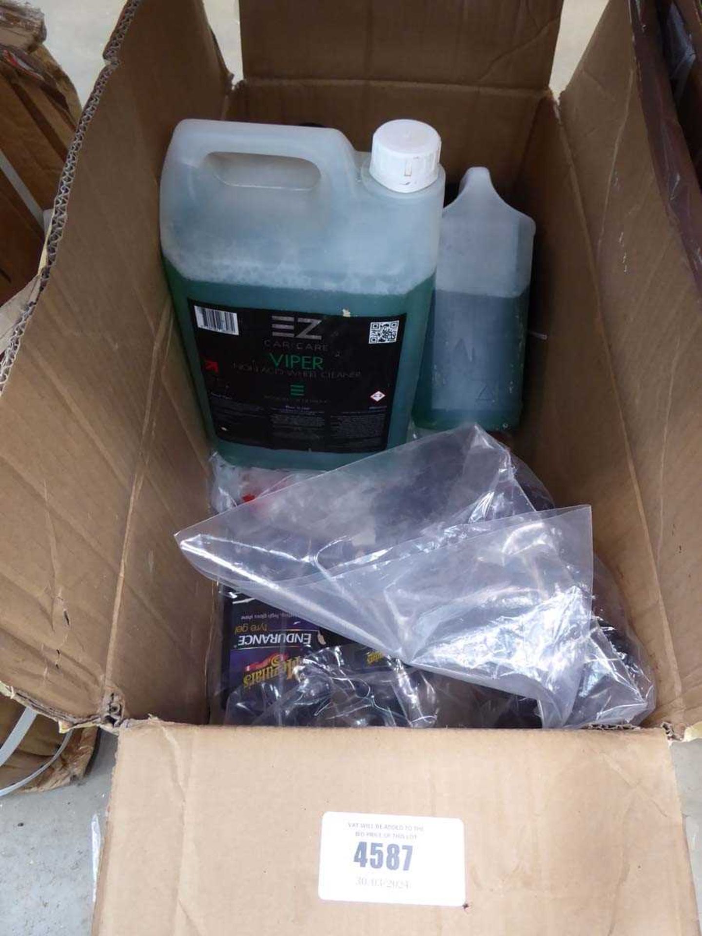 +VAT Box containing car cleaning items and resin - Image 2 of 2