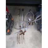 Wire rope, fork and a pair of shears