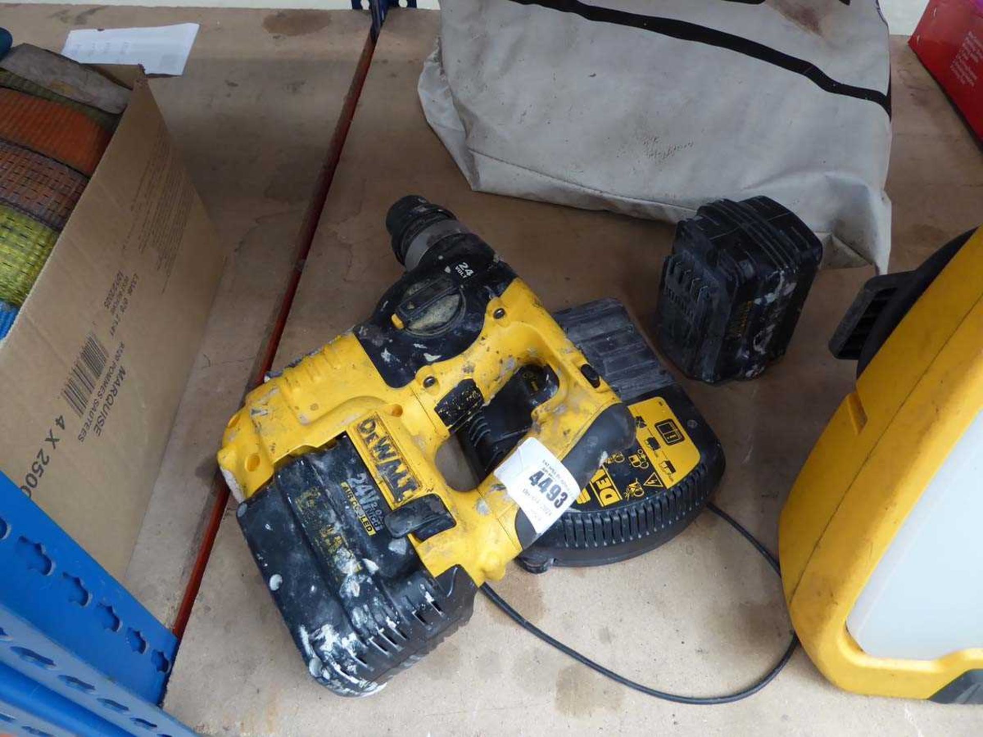 +VAT Dewalt 24V SDS drill with 2 batteries and charger