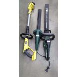 2 x Bosch electric hedge cutters, no leads and a small Karcher strimmer, no battery and charger