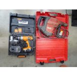 Hilti large 110V SDS breaker/drill and Worx battery drill with 2 batteries and charger