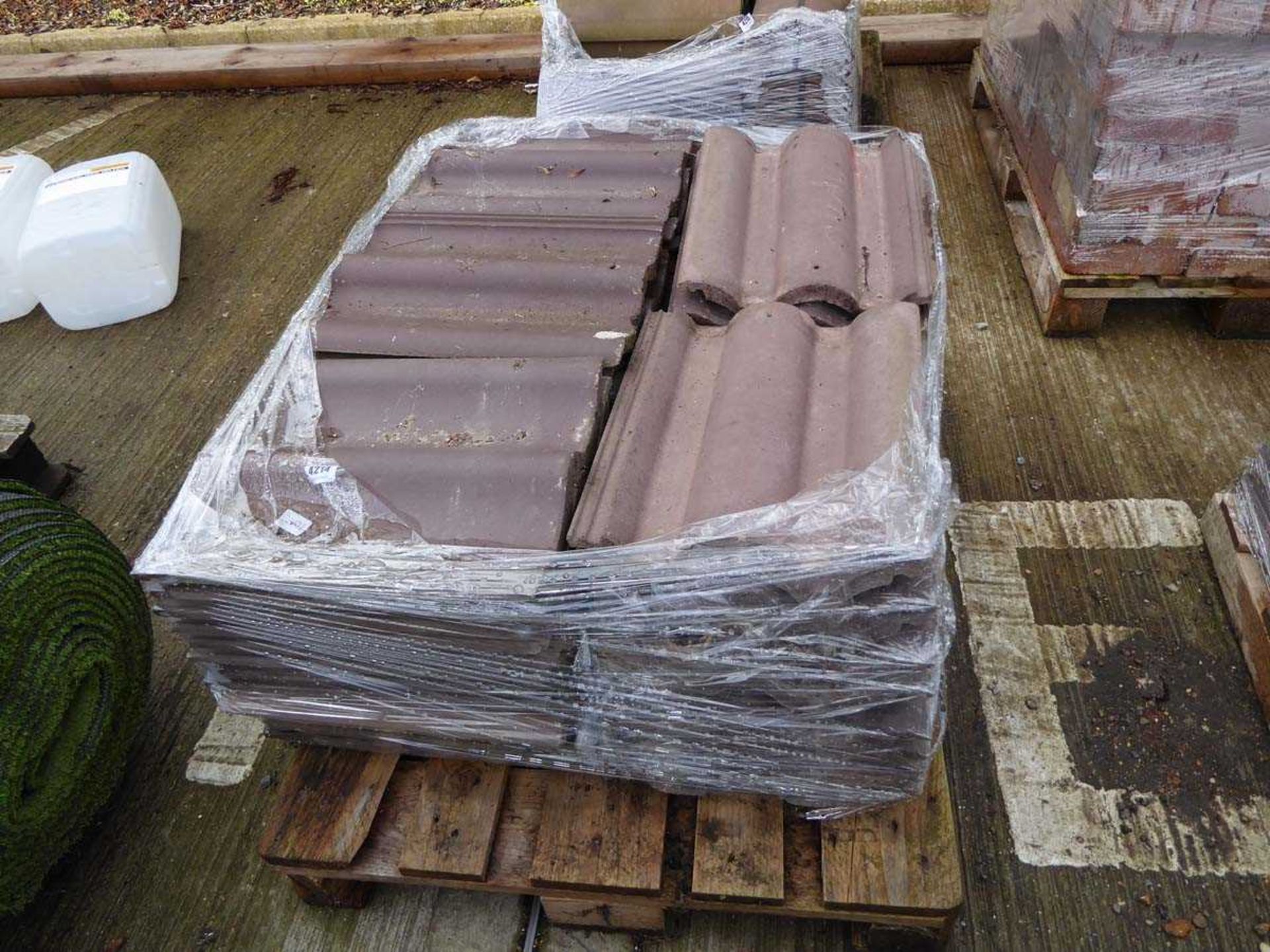 Pallet of roofing tiles