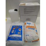 +VAT 10kg bag of joint premium filler, 20kg ag of Post Kwik, 2 boxes of Thermahood Airtight
