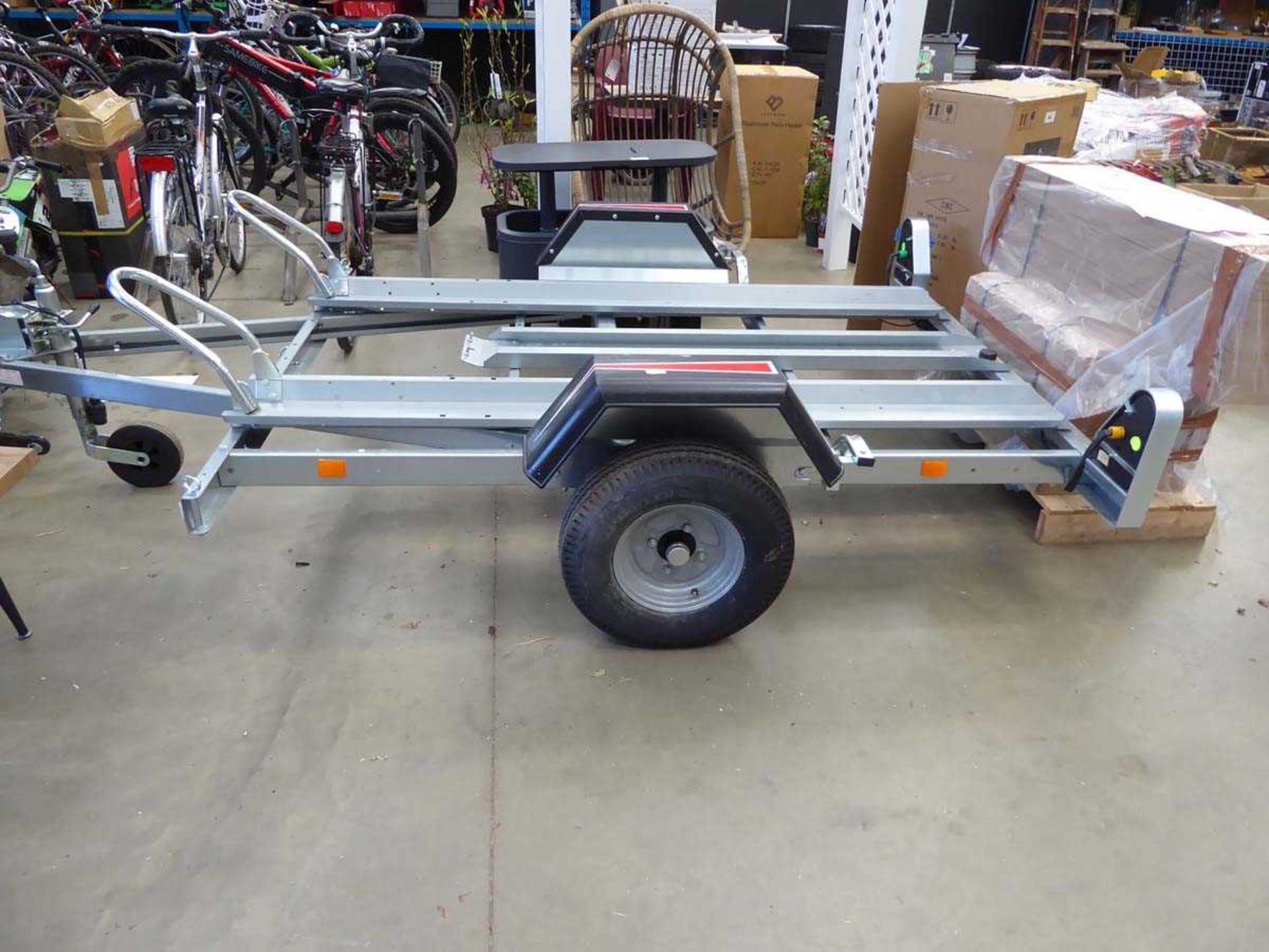 Erde model CH451 galvanised two bike motorcycle trailer, 600kg GW, year 2021 - Image 3 of 4