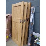 Five stripped pine doors