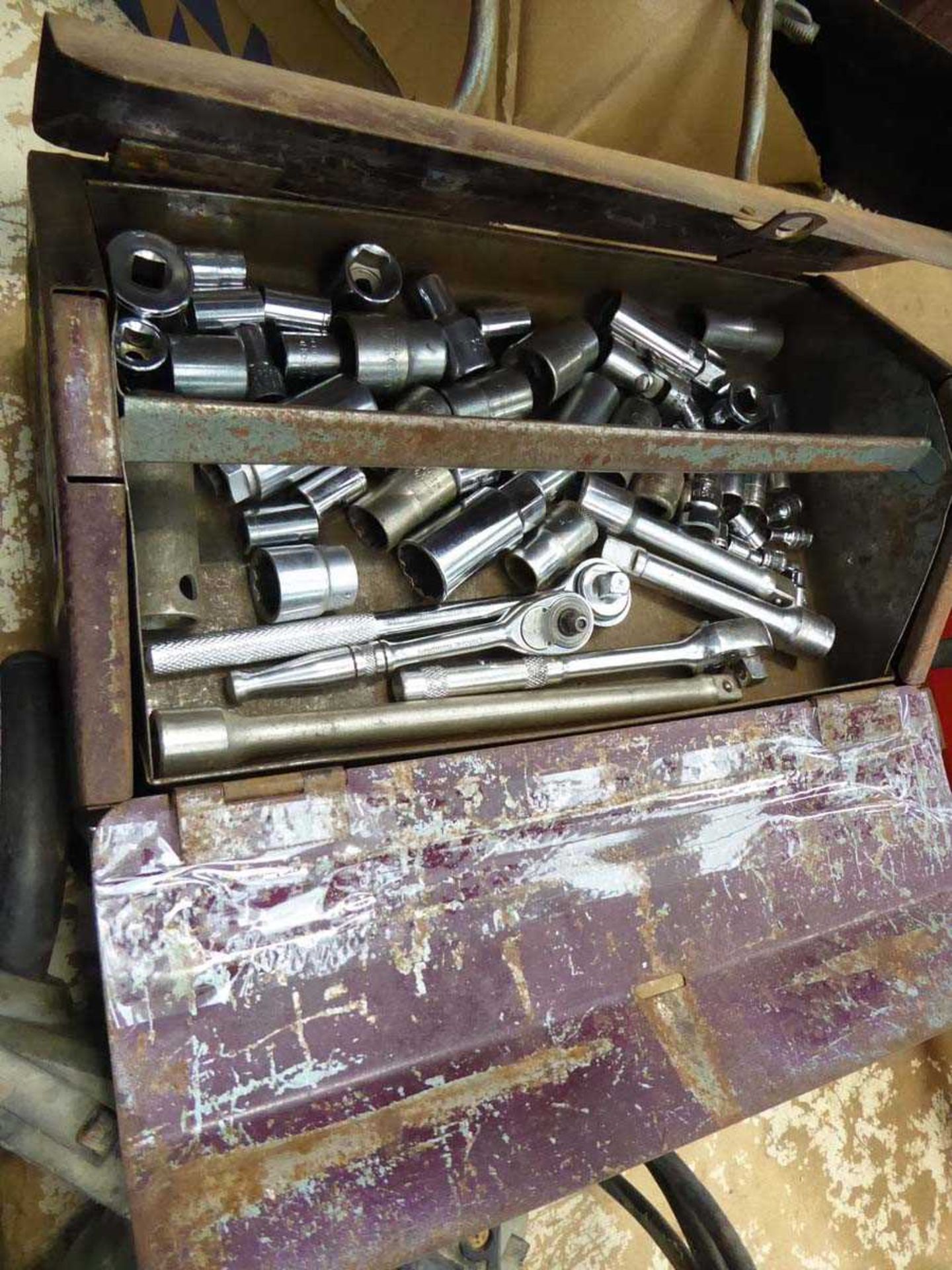 Small toolbox of various sockets