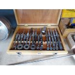 Box containing morticer tools
