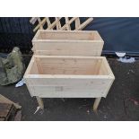 2 x wooden raised planters