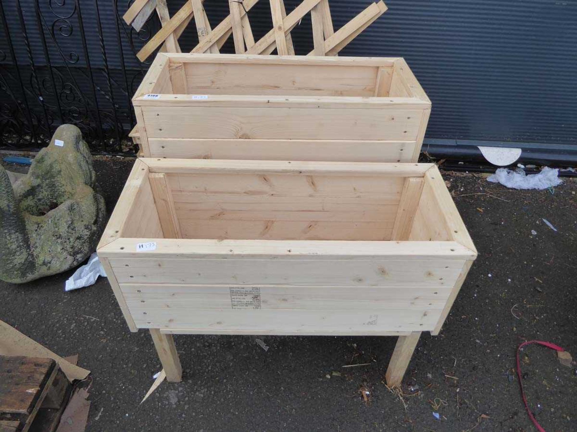 2 x wooden raised planters