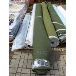 Approx. 6.5m roll of green industrial style carpet