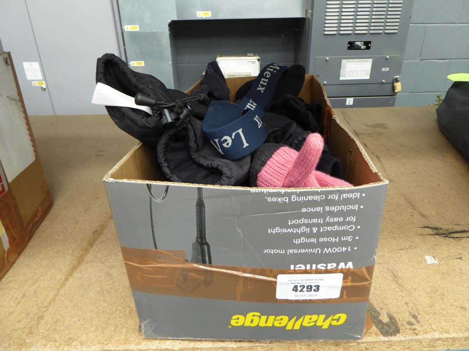 +VAT Box containing gloves and socks