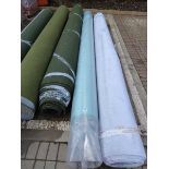 Large roll of industrial style green carpet