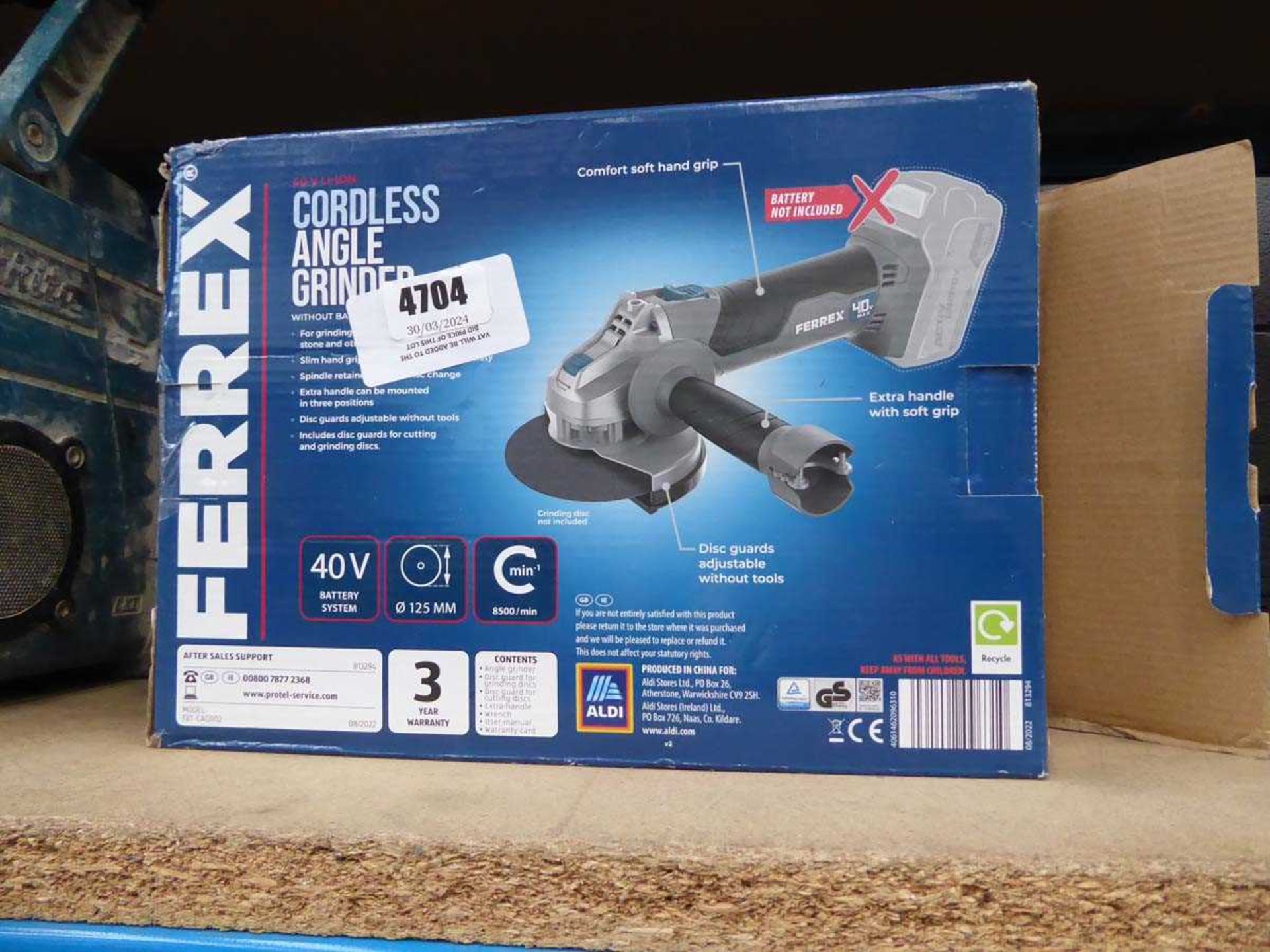 +VAT 2 Ferrex boxed tools - 1 cordless grinder and 1 SDS 240v drill